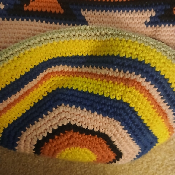 THE SAK ORIGINALS FUN MULTI-COLORED CROCHETED LIMITED HOBO/BOHO SHOULDER BAG FL - Picture 3 of 7